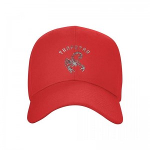 Trapstar Baseball black Cap Hat Herre Rød Danmark | AL31-314