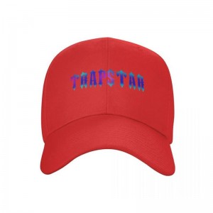 Trapstar Black Cap Hat Herre Rød Danmark | QP68-797