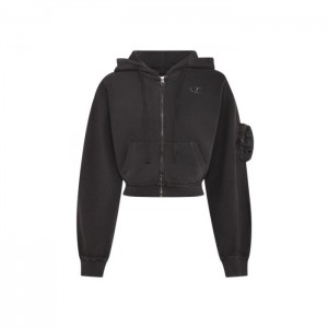 Trapstar Construct Batwing Hoodie Hættetrøje Dame Sort Danmark | BV72-743