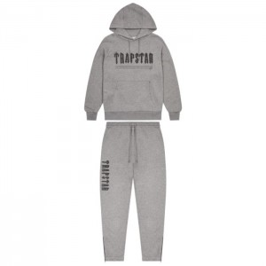 Trapstar Decoded Chenille 2.0 Hoodie Træningsdragt Herre Grå Danmark | UB41-108