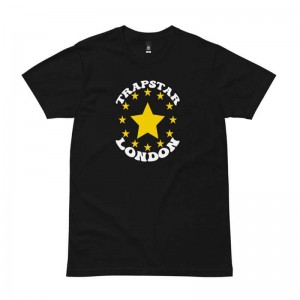 Trapstar Fleece Stars London T Shirts Herre Sort Danmark | JZ36-095