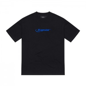 Trapstar Hyperdrive Embroidered Tee T Shirts Herre Sort Blå Danmark | AY30-379