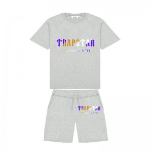 Trapstar Irongate Arch Chenille Set Shorts Herre Grå Danmark | BG59-524