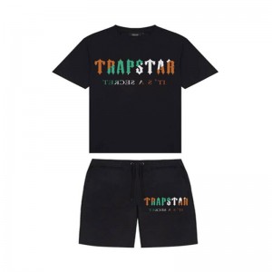 Trapstar Irongate Arch Chenille Set Shorts Herre Sort Danmark | BI94-131