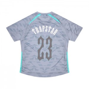 Trapstar Irongate Football Jersey T Shirts Herre Grå Blå Danmark | GZ45-319