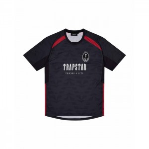 Trapstar Irongate Football Jersey T Shirts Herre Sort Rød Danmark | NO16-157