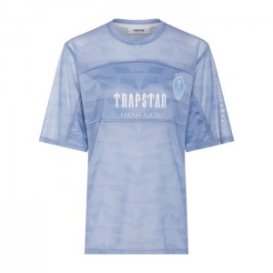 Trapstar Irongate Mesh Football Jersey T Shirts Herre Blå Danmark | XF75-773