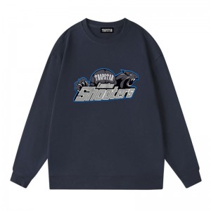 Trapstar London Its Shooters Logo Sweatshirts Herre NavyBlue Danmark | QC05-801