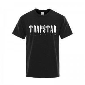 Trapstar London Letter Printed T Shirts Herre Sort Danmark | YJ23-234