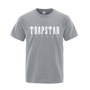 Trapstar London Letter Printed T Shirts Herre Grå Danmark | GF75-170