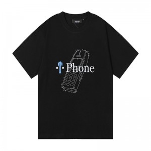 Trapstar Paint Splatter Phone T Shirts Herre Sort Danmark | WK60-497