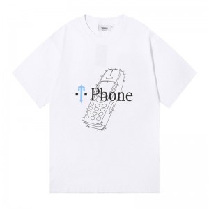 Trapstar Paint Splatter Phone T Shirts Herre Hvide Danmark | ON17-329