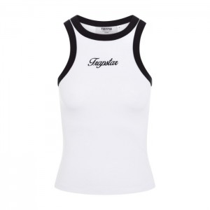 Trapstar Racer Vest Top Dame Hvide Sort Danmark | BM09-634