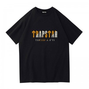 Trapstar Shinning Galaxy its a Secret T Shirts Herre Sort Danmark | FN22-342