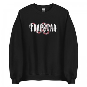 Trapstar Snake Sweatshirts Herre Slangeprint Sort Danmark | FY60-719