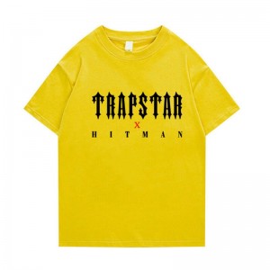 Trapstar X Hitman T Shirts Herre Gul Danmark | JC55-544