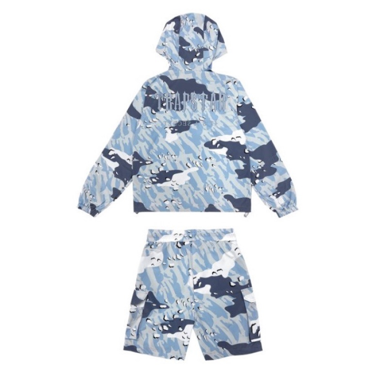 Trapstar Decoded Camo Windbreaker Overtøj Herre Blå Camo Danmark | KL42-414