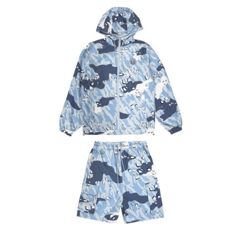 Trapstar Decoded Camo Windbreaker Overtøj Herre Blå Camo Danmark | KL42-414