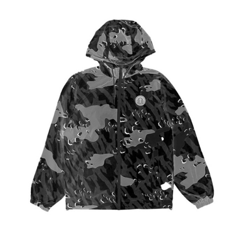 Trapstar Decoded Camo Windbreaker Overtøj Herre Sort Camo Danmark | DX18-077