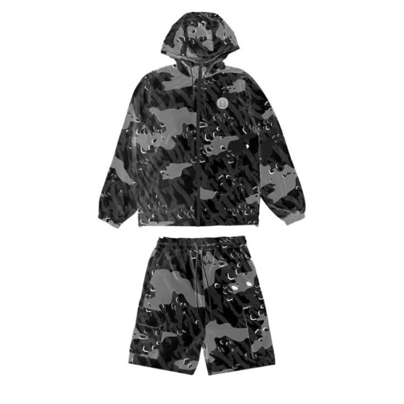 Trapstar Decoded Camo Windbreaker Overtøj Herre Sort Camo Danmark | DX18-077