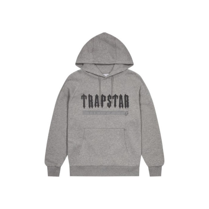 Trapstar Decoded Chenille 2.0 Hoodie Træningsdragt Herre Grå Danmark | UB41-108