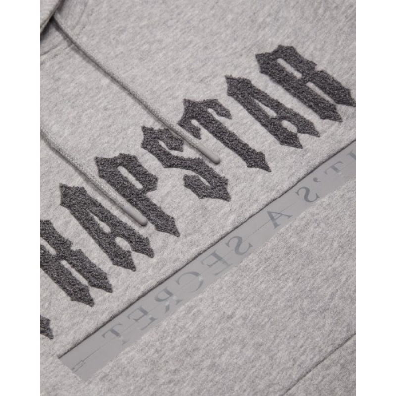 Trapstar Decoded Chenille 2.0 Hoodie Træningsdragt Herre Grå Danmark | UB41-108