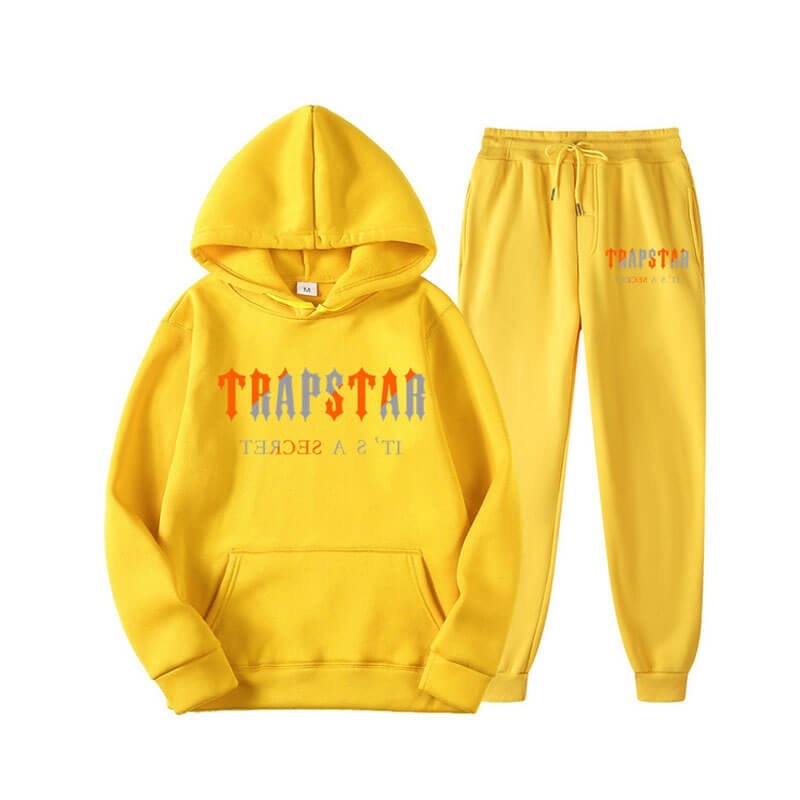 Trapstar Fleece It\'s Secret Træningsdragt Herre Gul Danmark | VM32-410