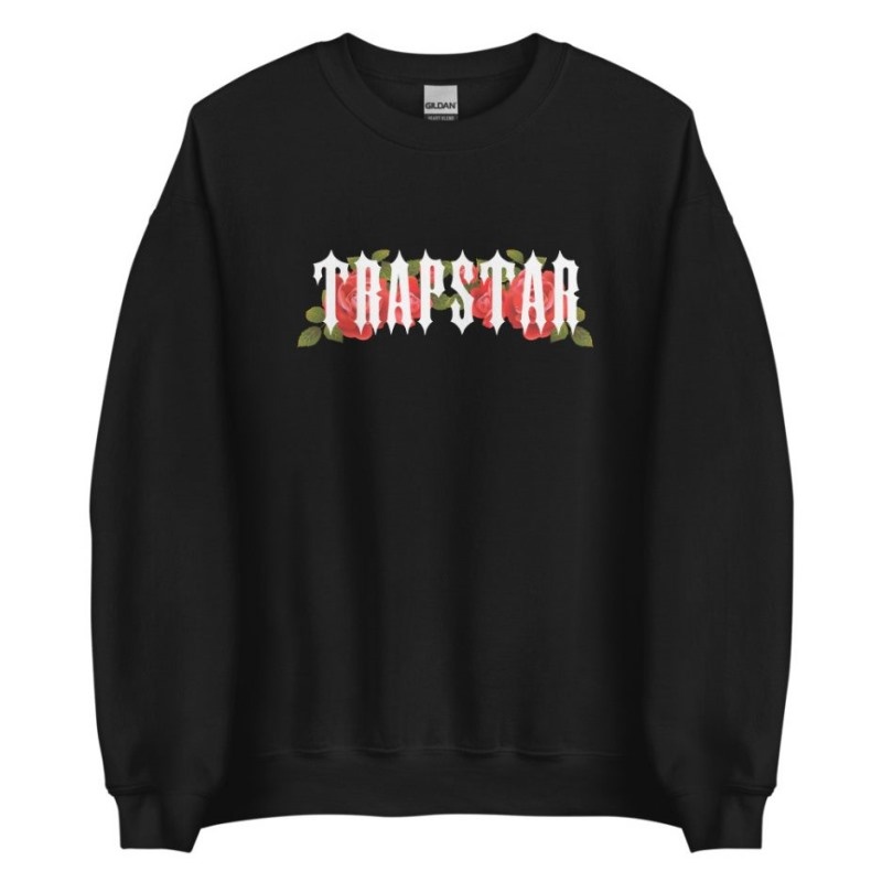 Trapstar Flowers Sweatshirts Herre Sort Danmark | IZ62-924