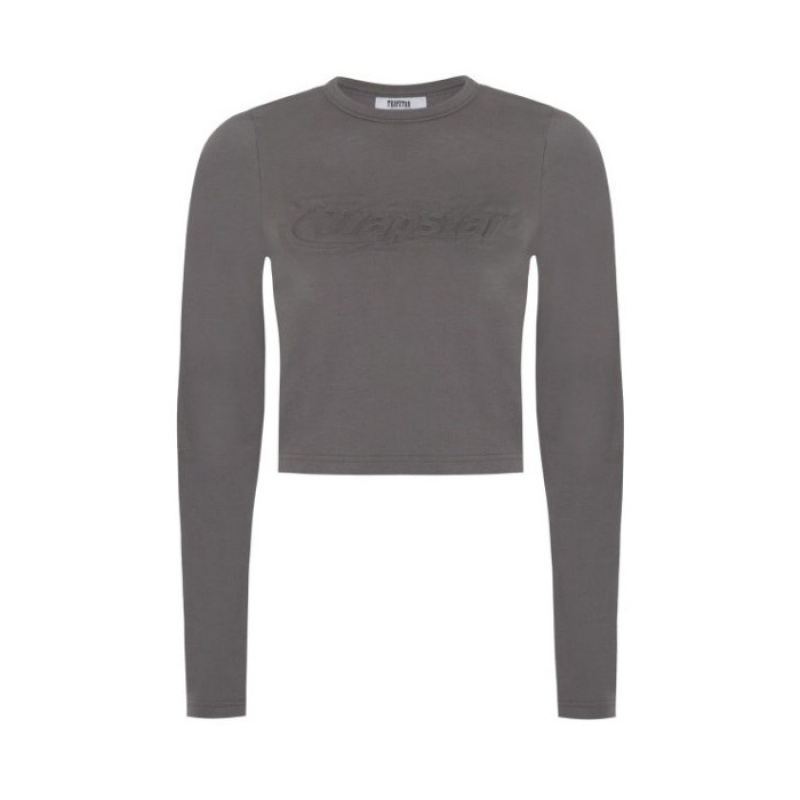 Trapstar Hyperdrive Cropped Long Sleeve Top Dame Grå Danmark | TV52-554