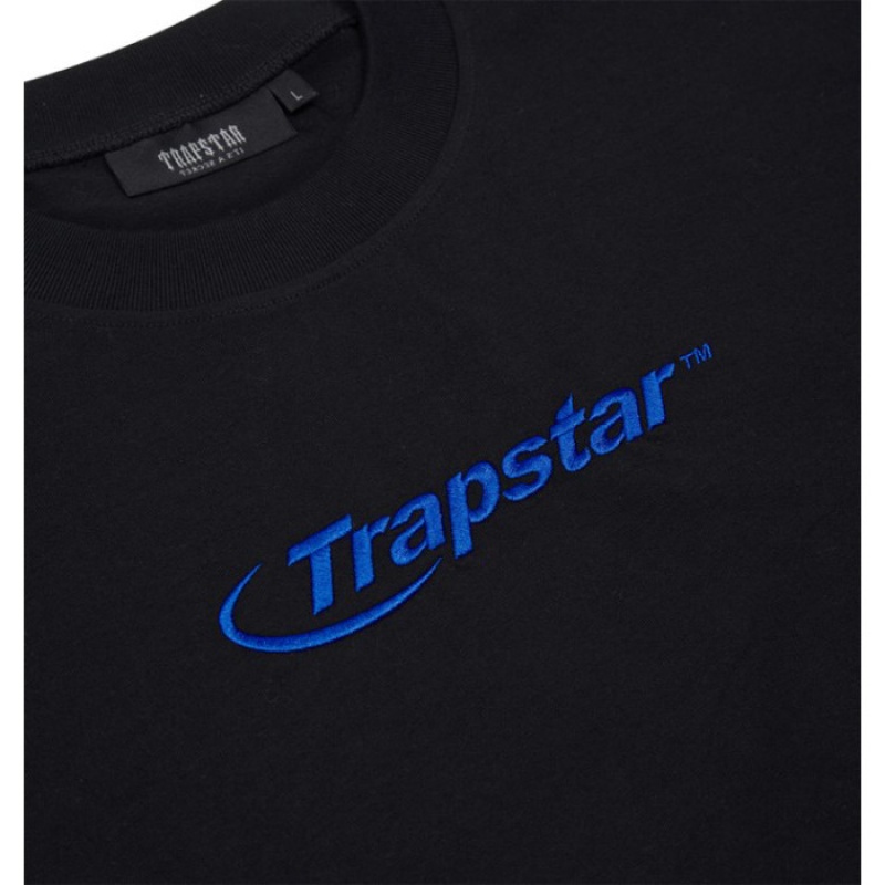 Trapstar Hyperdrive Embroidered Tee T Shirts Herre Sort Blå Danmark | AY30-379