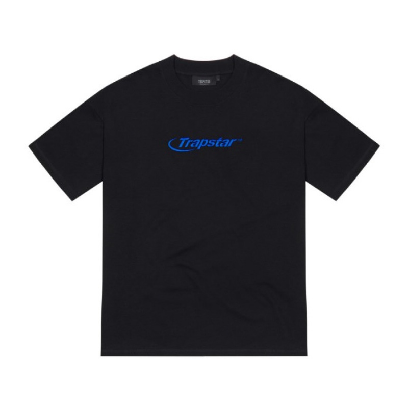 Trapstar Hyperdrive Embroidered Tee T Shirts Herre Sort Blå Danmark | AY30-379