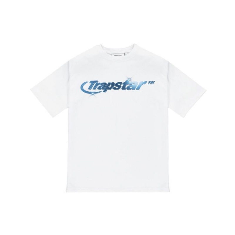 Trapstar Hyperdrive High Density Tee T Shirts Herre Hvide Danmark | RZ30-100