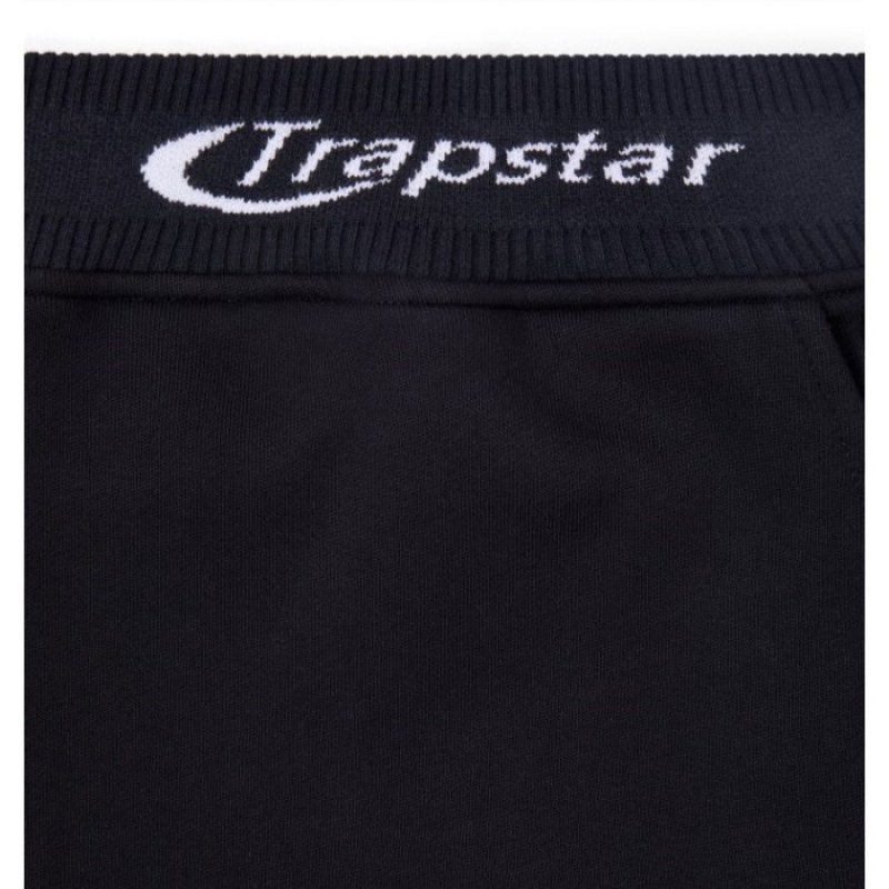 Trapstar Hyperdrive Rib Hoodie Shorts Set Træningsdragt Herre Sort Danmark | JV41-754