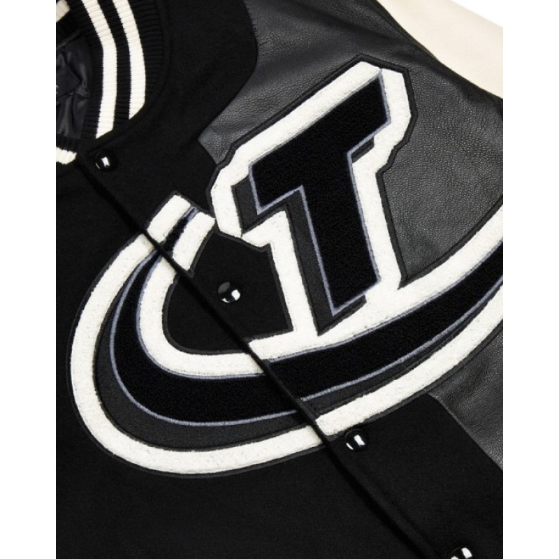 Trapstar Hyperdrive T Chenille Varsity Jacket Overtøj Herre Sort Hvide Danmark | ZL74-153