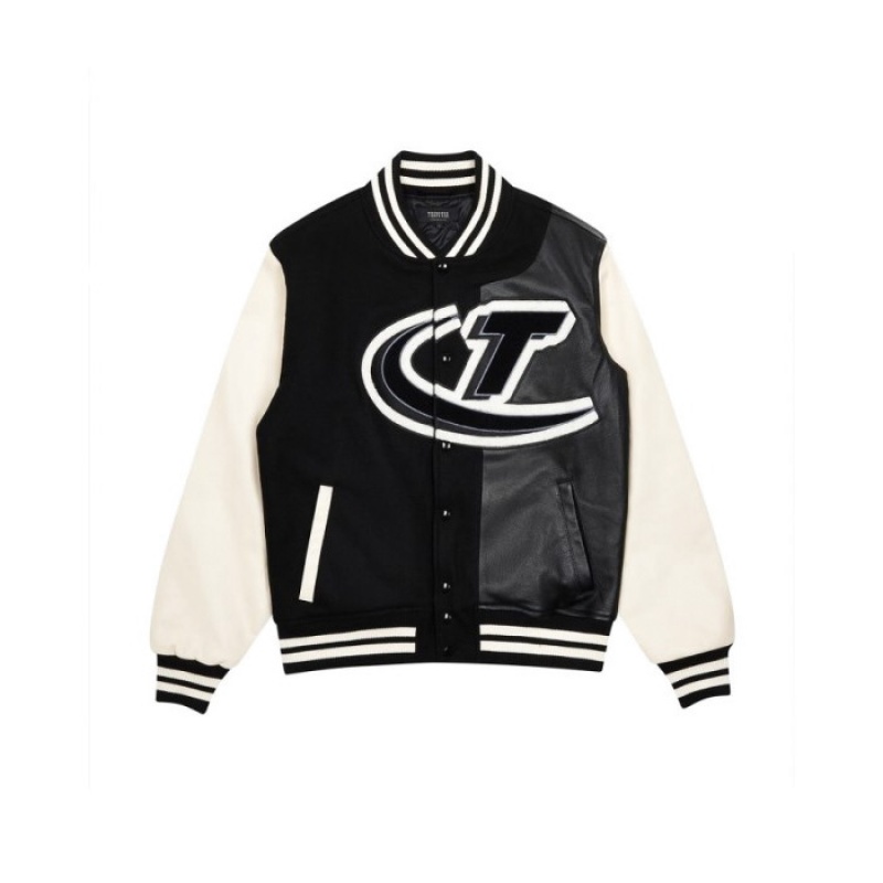 Trapstar Hyperdrive T Chenille Varsity Jacket Overtøj Herre Sort Hvide Danmark | ZL74-153