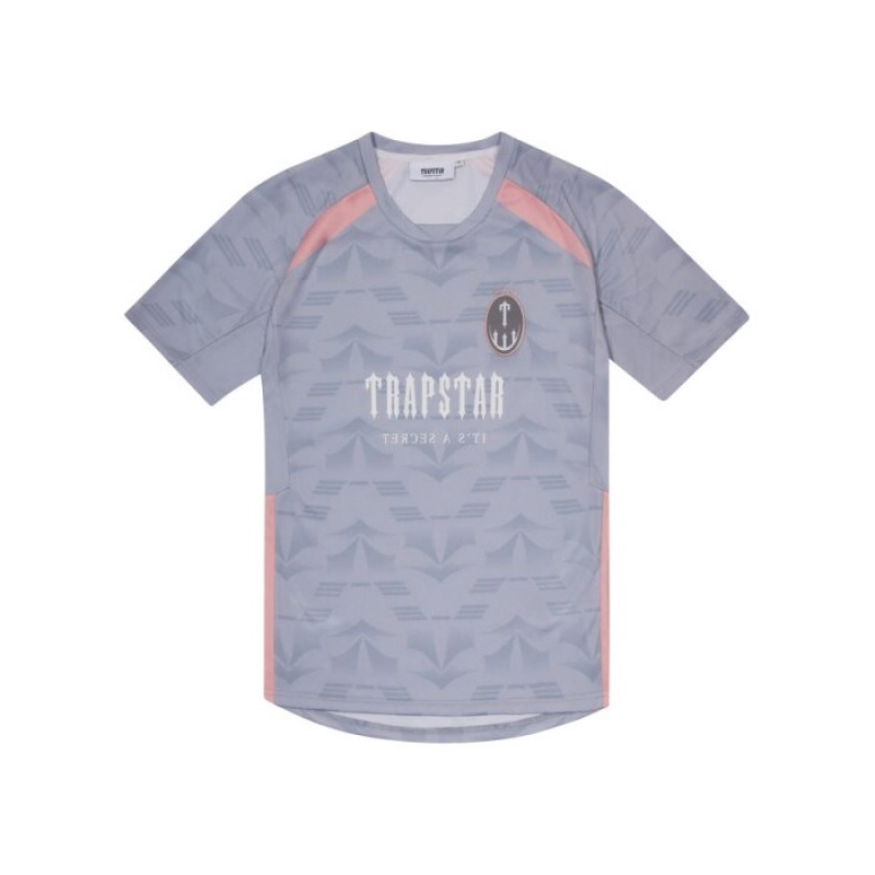 Trapstar Irongate Football Jersey T Shirts Herre Grå Lyserød Danmark | GF62-070