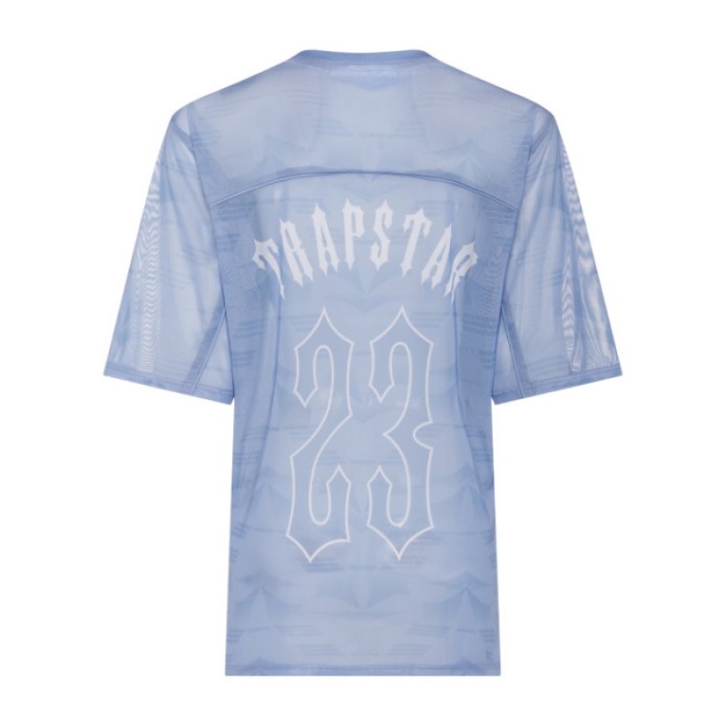 Trapstar Irongate Mesh Football Jersey T Shirts Herre Blå Danmark | XF75-773