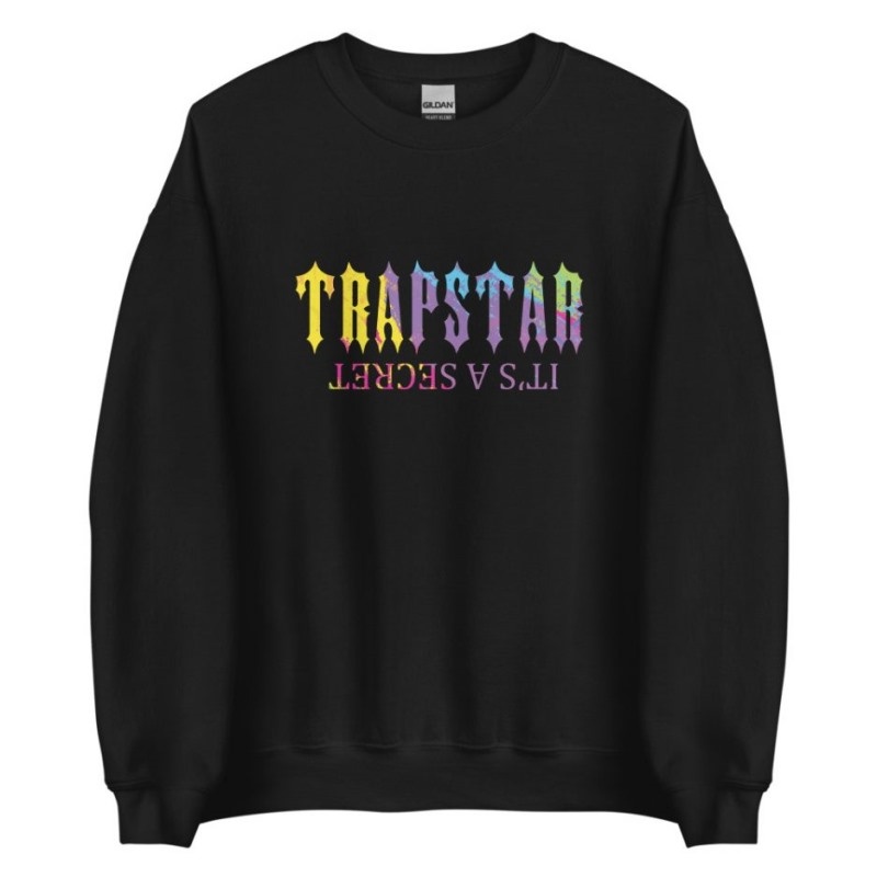 Trapstar It’s A Secret Print Logo Sweatshirts Herre Sort Danmark | MT04-002