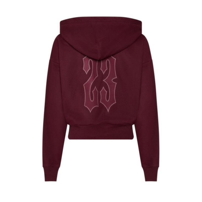 Trapstar Mesh Irongate Arch Hoodie Hættetrøje Dame Bordeaux Danmark | VX78-290