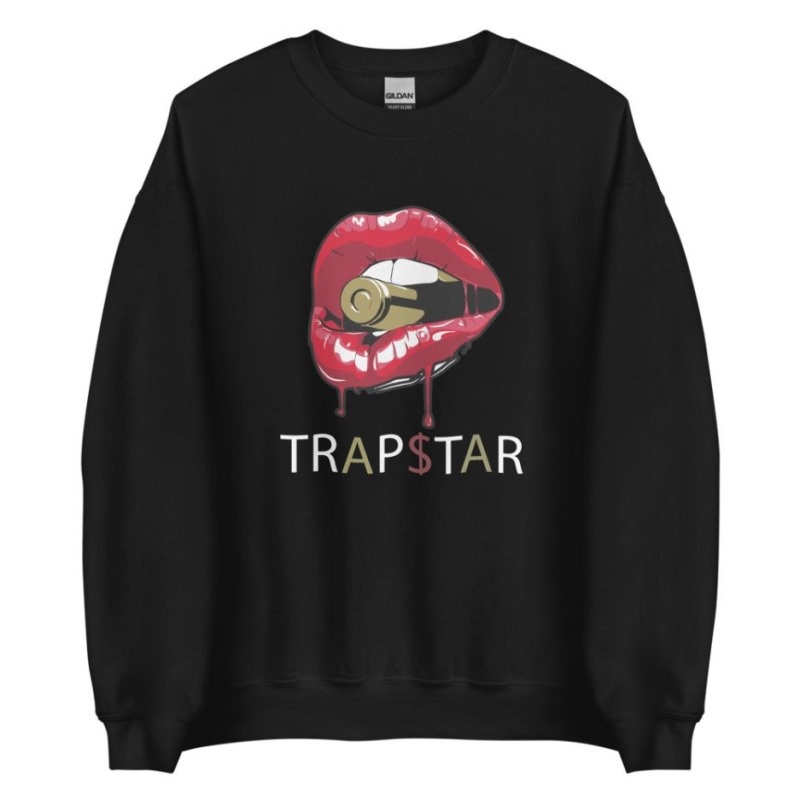 Trapstar Red Lips Sweatshirts Herre Rød Sort Danmark | UT38-891