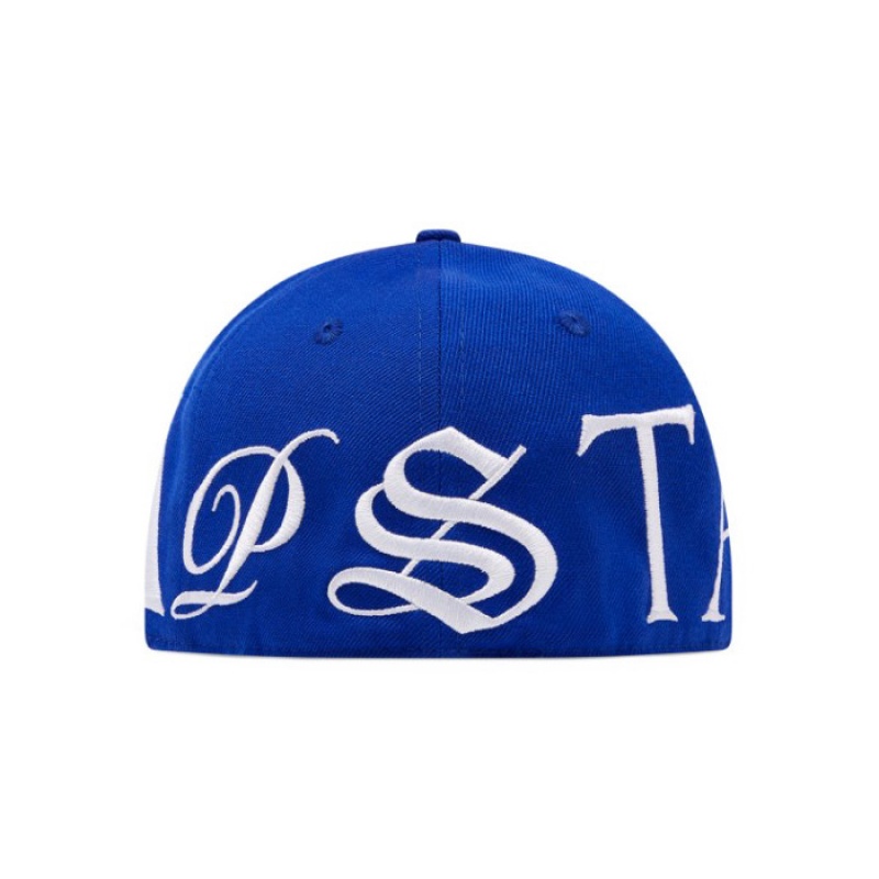 Trapstar Script Fitted Hat Herre Blå Hvide Danmark | OM53-609