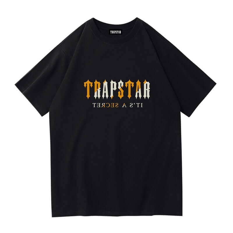 Trapstar Shinning Galaxy its a Secret T Shirts Herre Sort Danmark | FN22-342