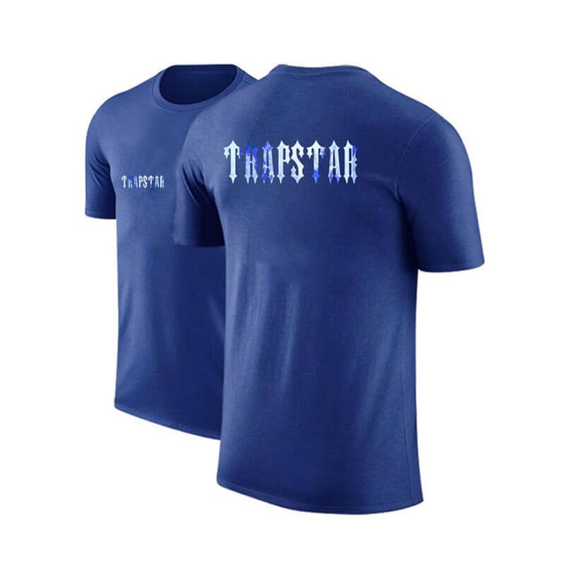 Trapstar Shorts Sleeve Round-Neck T Shirts Herre Blå Danmark | II25-121