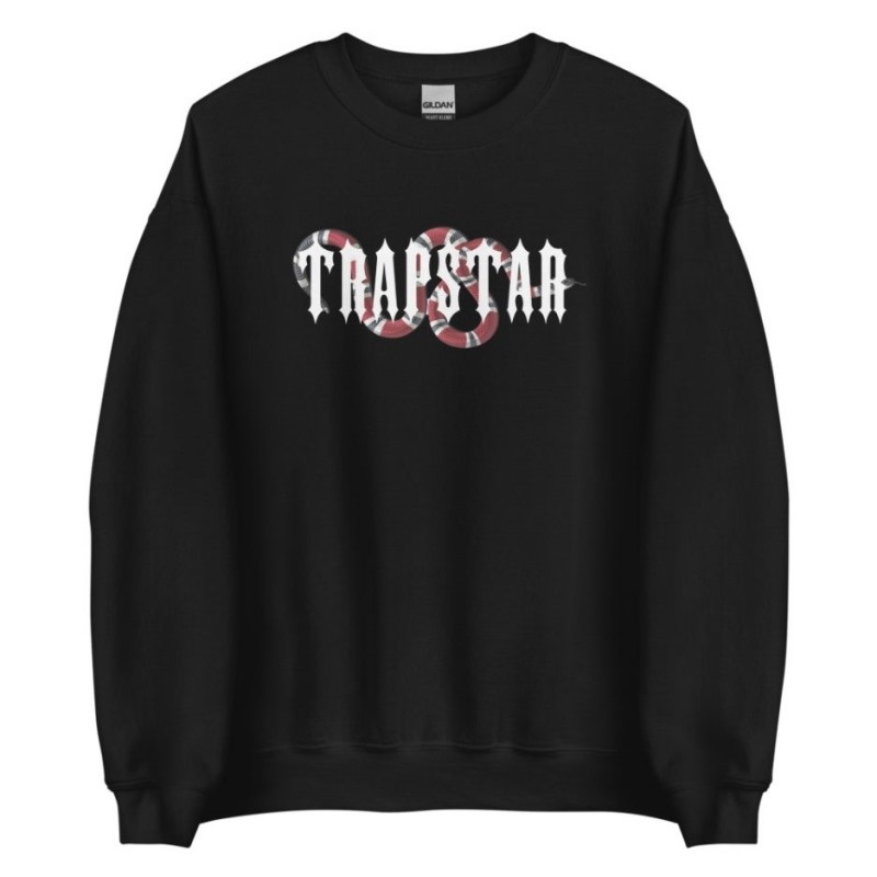 Trapstar Snake Sweatshirts Herre Slangeprint Sort Danmark | FY60-719