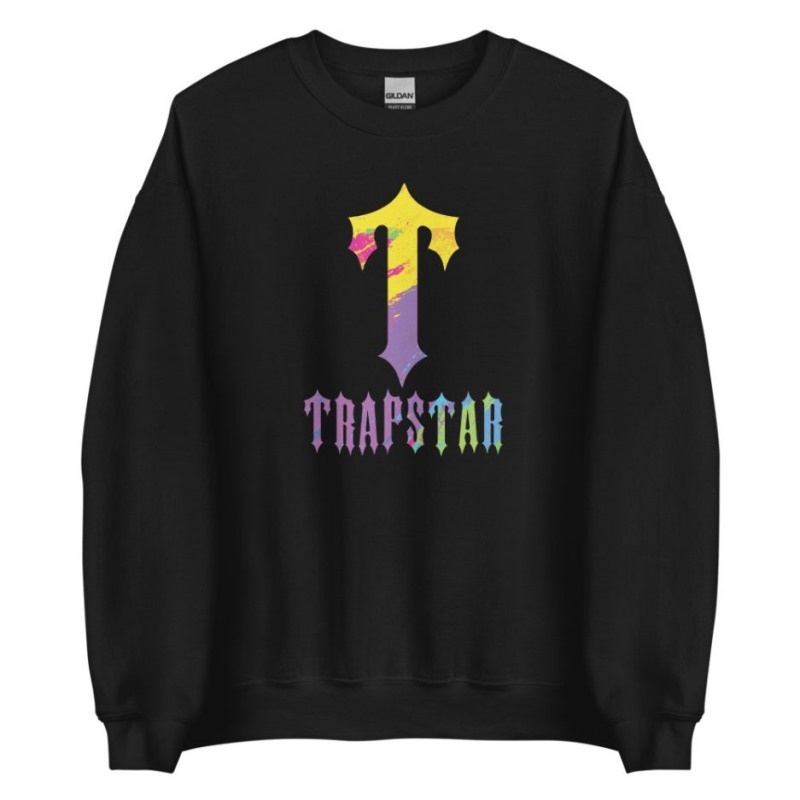 Trapstar T-For Print Sweatshirts Herre Sort Danmark | AD76-211