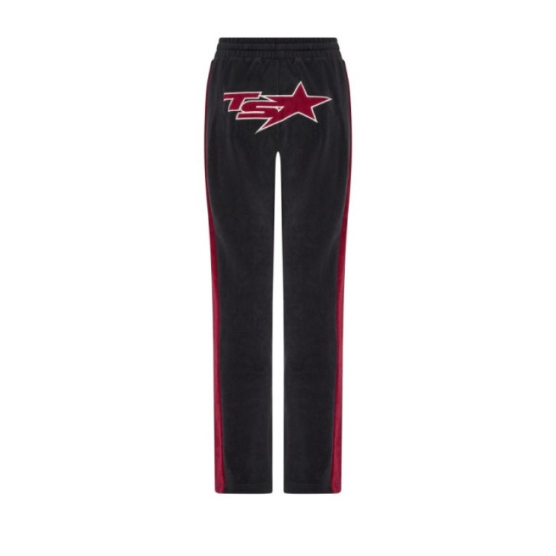 Trapstar TS-Star Velour Track Bottoms Bukser Dame Bordeaux Danmark | VC17-177