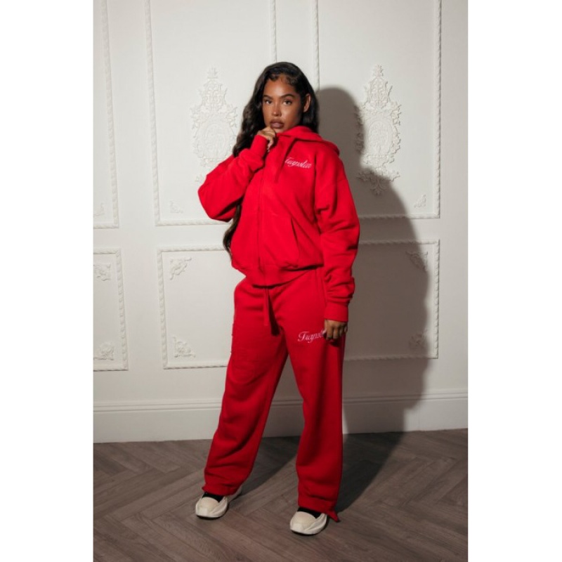 Trapstar TS-Star Zip Up Track Top Dame Rød Danmark | IA88-800