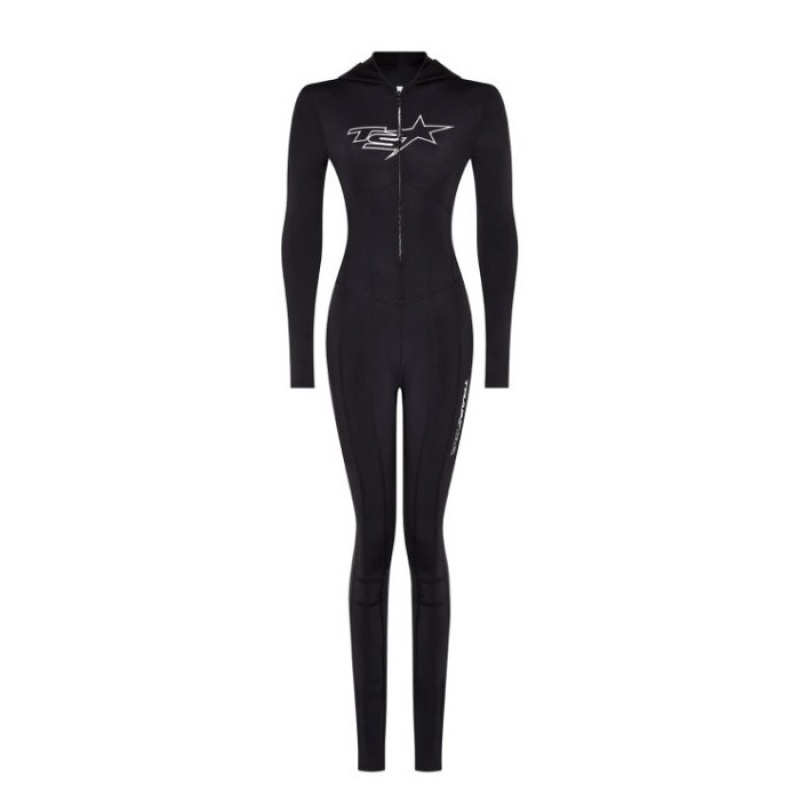 Trapstar TS Star Bodystocking Dame Sort Hvide Danmark | PZ30-197