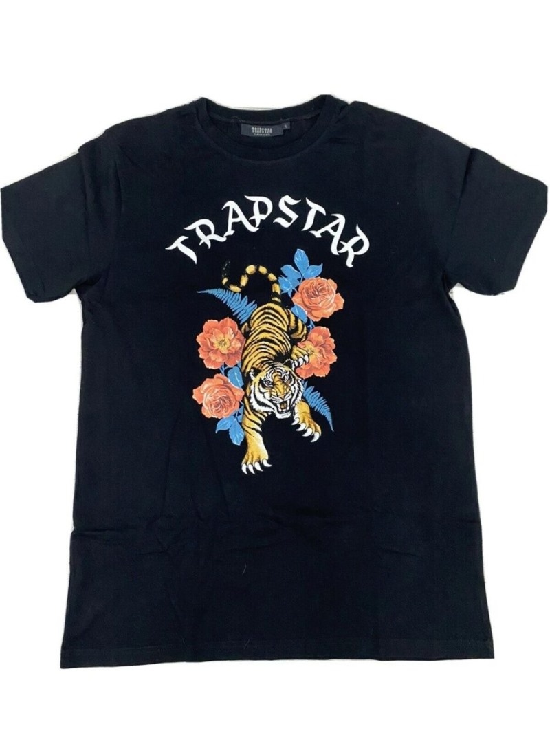 Trapstar Tiger T- Shirt T Shirts Herre Sort Danmark | MU73-950