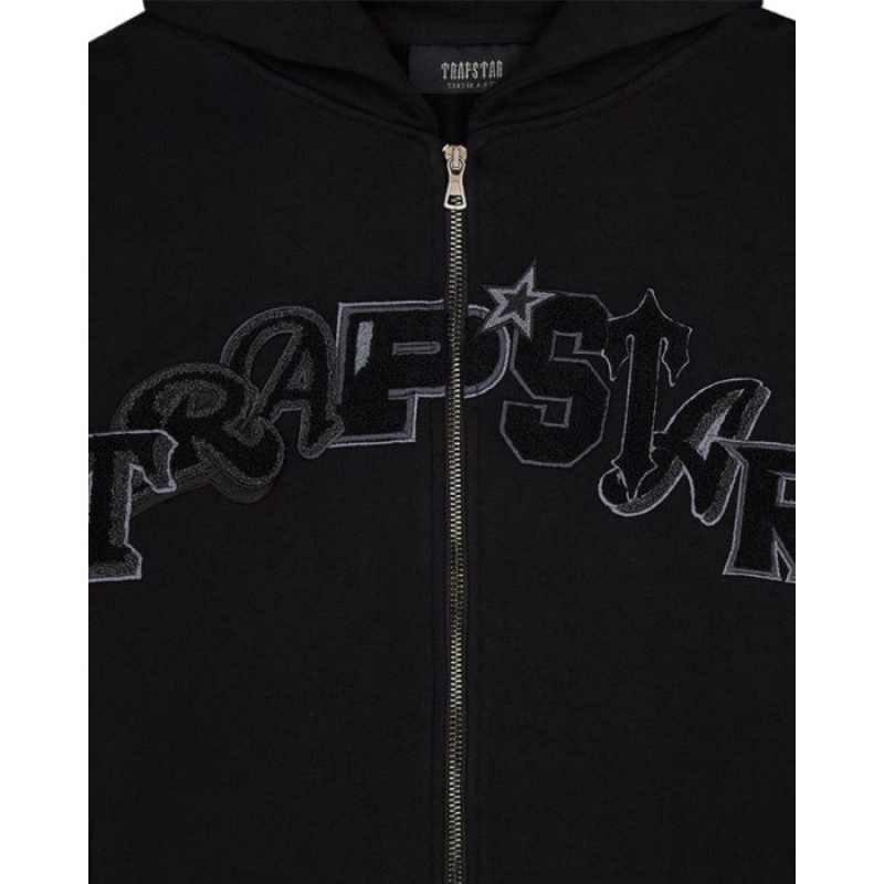 Trapstar Wildcard Chenille Zip Hoodie Træningsdragt Herre Sort Danmark | WC43-842